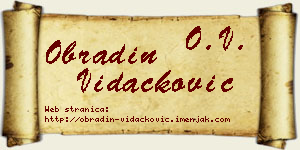 Obradin Vidačković vizit kartica